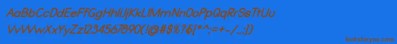Шрифт Qualio bold italic – коричневые шрифты на синем фоне