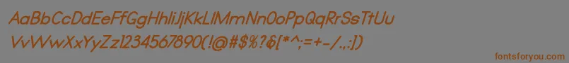 Czcionka Qualio bold italic – brązowe czcionki na szarym tle