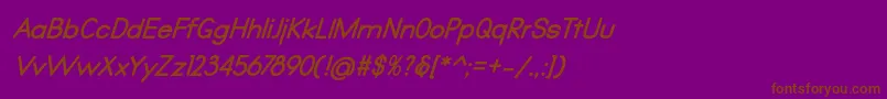 Qualio bold italic-fontti – ruskeat fontit violetilla taustalla