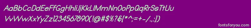 Шрифт Qualio bold italic – зелёные шрифты на фиолетовом фоне