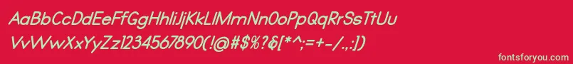 Qualio bold italic Font – Green Fonts on Red Background