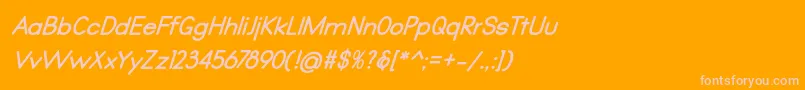Qualio bold italic-fontti – vaaleanpunaiset fontit oranssilla taustalla