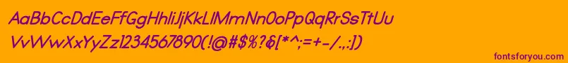 Police Qualio bold italic – polices violettes sur fond orange