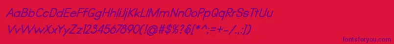 Qualio bold italic Font – Purple Fonts on Red Background