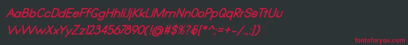Qualio bold italic Font – Red Fonts on Black Background