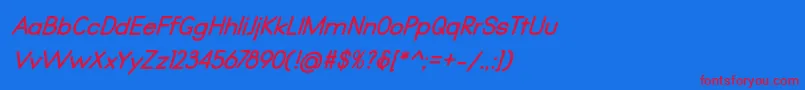 Qualio bold italic Font – Red Fonts on Blue Background