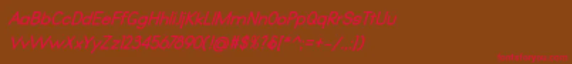 フォントQualio bold italic – 赤い文字が茶色の背景にあります。