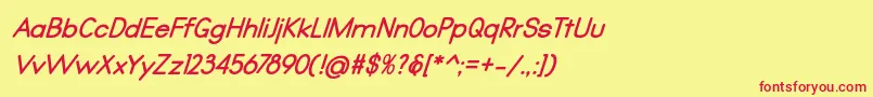Qualio bold italic Font – Red Fonts on Yellow Background