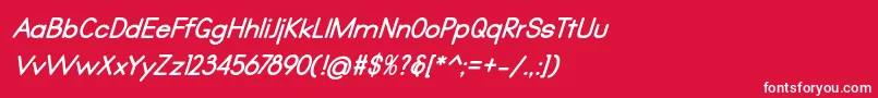 Czcionka Qualio bold italic – białe czcionki na czerwonym tle