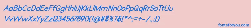 Qualio bold italic Font – Blue Fonts on Pink Background