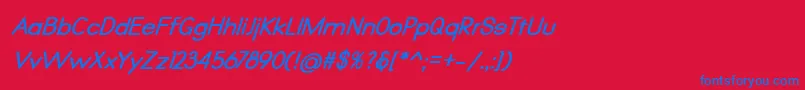 Шрифт Qualio bold italic – синие шрифты на красном фоне