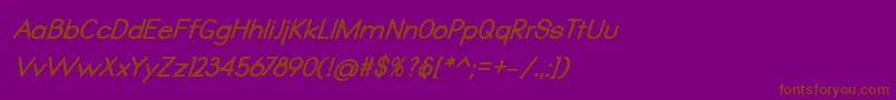 Fonte Qualio bold italic – fontes marrons em um fundo roxo