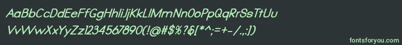 Qualio bold italic Font – Green Fonts on Black Background
