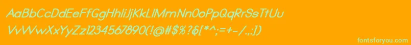 Qualio bold italic Font – Green Fonts on Orange Background