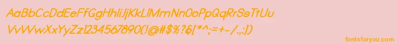 Qualio bold italic Font – Orange Fonts on Pink Background