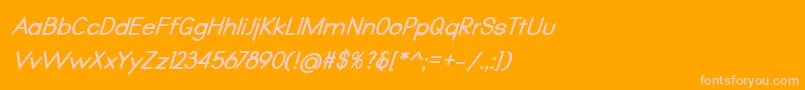 Qualio bold italic Font – Pink Fonts on Orange Background