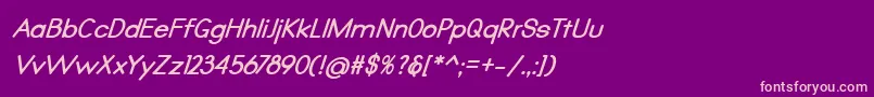 Qualio bold italic Font – Pink Fonts on Purple Background