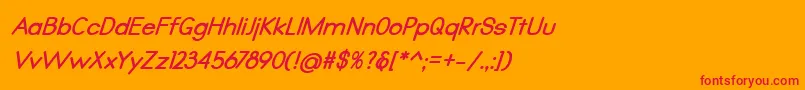 フォントQualio bold italic – オレンジの背景に赤い文字