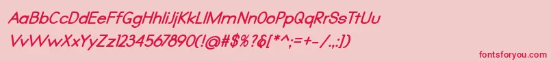 Qualio bold italic Font – Red Fonts on Pink Background
