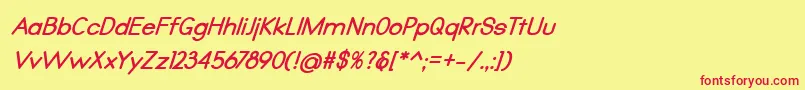 Qualio bold italic Font – Red Fonts on Yellow Background