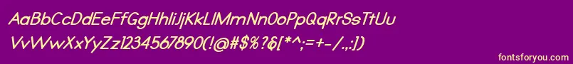 Qualio bold italic Font – Yellow Fonts on Purple Background