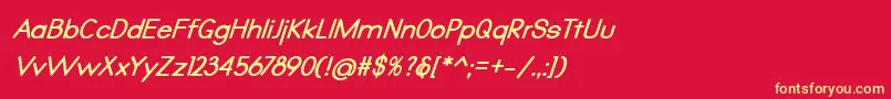 Qualio bold italic Font – Yellow Fonts on Red Background