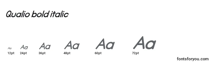 Размеры шрифта Qualio bold italic (137663)