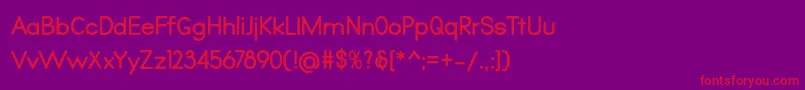 フォントQualio bold – 紫の背景に赤い文字