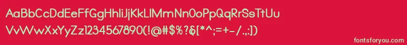 フォントQualio bold – 赤い背景に緑の文字