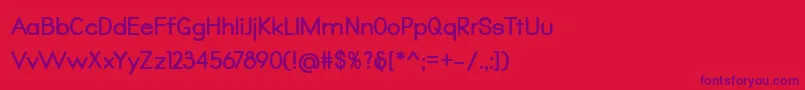 フォントQualio bold – 赤い背景に紫のフォント