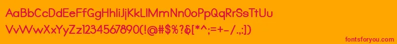 フォントQualio bold – オレンジの背景に赤い文字