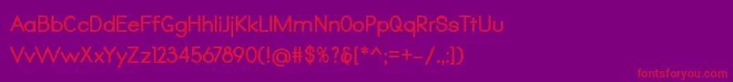 フォントQualio bold – 紫の背景に赤い文字