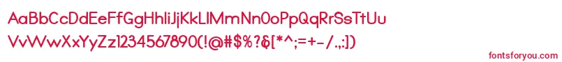 フォントQualio bold – 白い背景に赤い文字