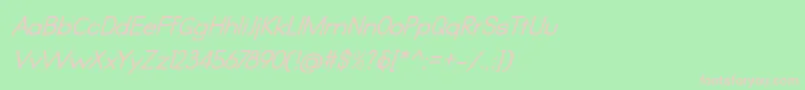 Qualio italic Font – Pink Fonts on Green Background