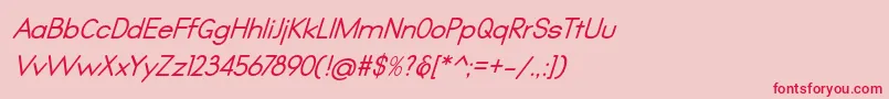Qualio italic-Schriftart – Rote Schriften auf rosa Hintergrund