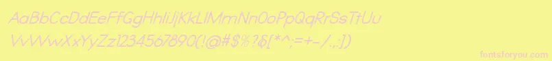 Qualio italic Font – Pink Fonts on Yellow Background
