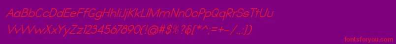 Шрифт Qualio italic – красные шрифты на фиолетовом фоне