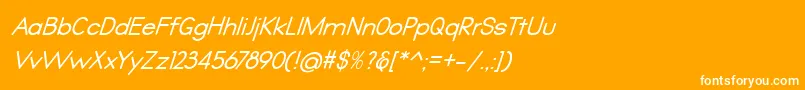 フォントQualio italic – オレンジの背景に白い文字