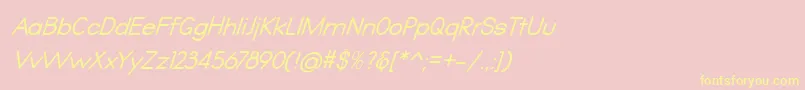 Qualio italic Font – Yellow Fonts on Pink Background