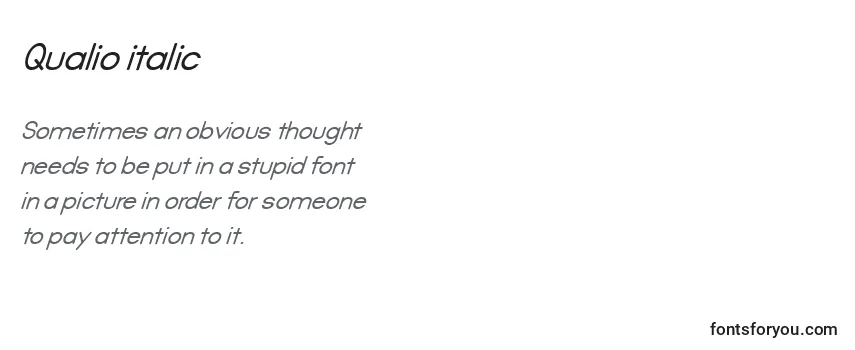 Review of the Qualio italic (137667) Font