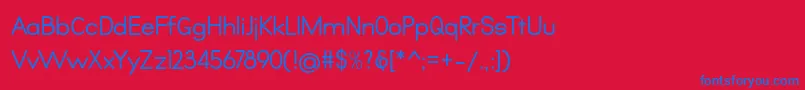 フォントQualio – 赤い背景に青い文字