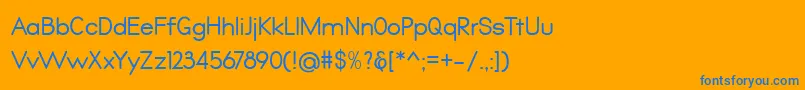 フォントQualio – オレンジの背景に青い文字