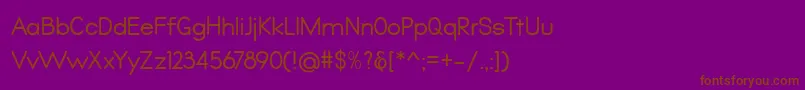 フォントQualio – 紫色の背景に茶色のフォント