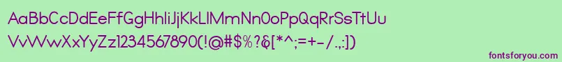 フォントQualio – 緑の背景に紫のフォント