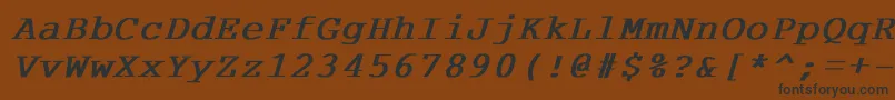 フォントCourdlbi – 黒い文字が茶色の背景にあります