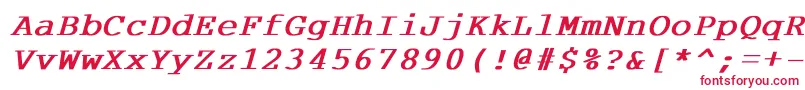 フォントCourdlbi – 白い背景に赤い文字