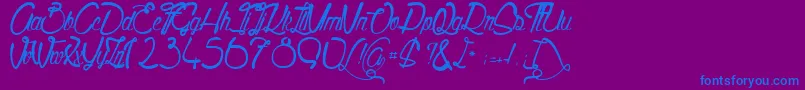 Quality Street Font – Blue Fonts on Purple Background