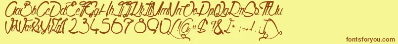 Quality Street Font – Brown Fonts on Yellow Background