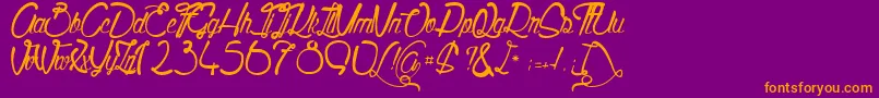 Quality Street Font – Orange Fonts on Purple Background