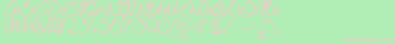 Quality Street Font – Pink Fonts on Green Background